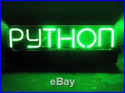 Vintage Python Green Neon Sign Interior Decorate Style Of Ed Ruscha Fierce Decor