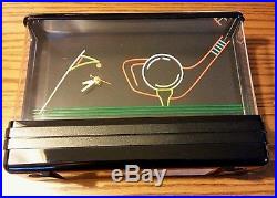 Vintage Rare Wall Hung Table Golf Scene Clock With Neon Lights Bar Pub Sign