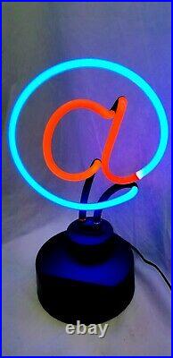 VINTAGE REAL NEON gas 1990s 2 color Flying @ a Gas garage CPU Sign + 1 foot