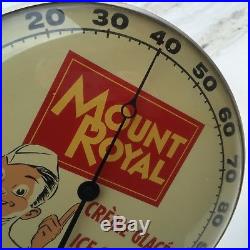 VINTAGE c. 1940 CANADIAN NEON-RAY MOUNT ROYAL ICE CREAM BUBBLEGLASS THERMOMETER