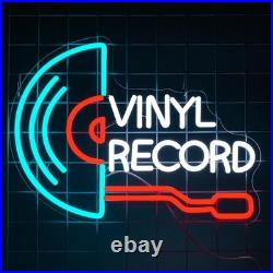 VINYL RECORD Flex LED Neon Sign 26x18 Light Man Cave Bar Vintage Wall Decor