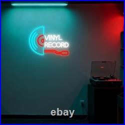 VINYL RECORD Flex LED Neon Sign 26x18 Light Man Cave Bar Vintage Wall Decor