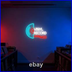 VINYL RECORD Flex LED Neon Sign 26x18 Light Man Cave Bar Vintage Wall Decor