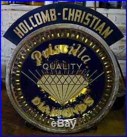 VTG 1930s RARE Holcomb Christian PRISCILLA QUALITY DIAMONDS NEON SPINNER SIGN