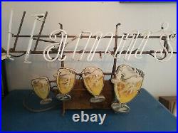 (VTG) 1950s hamms beer 4 flashing mugs goblets neon light up sign motor only