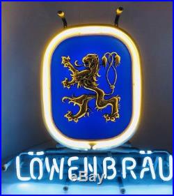 VTG 1970s Lowenbrau Beer neon light up advertisement sign bar pub man cave rare