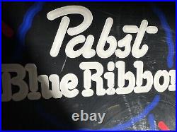VTG 1980s Pabst Blue Ribbon PBR Beer On Tap Neo Neon Light Up Sign Game Room Bar