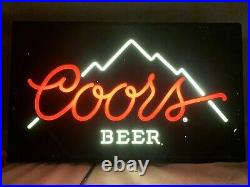 (VTG) 1985 Coors Beer Neo Neon Light Up Bar Sign Game Room Man Cave RARE
