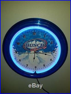(VTG) 2009 Busch Beer nascar racing Light Up neon clock Sign game room bar rare