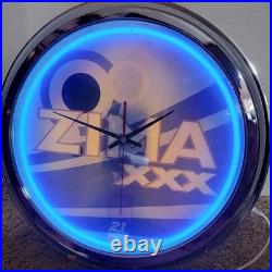 VTG 90's XXX Blue Neon Wall Clock Retro Bar Sign Breweriana Advertising