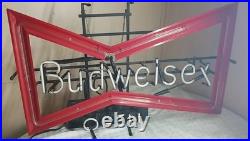 VTG. Anheuser Busch Underwriters Laboratories Bowtie Neon Budweiser Open Sign VTG. Anheuser Busch Underwriters Laboratories Bowtie Neon Budweiser Open Sign