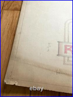 VTG Antique Original 1940s Neon Sign Concept Drawing Ideal Furniture Radio OOAK