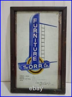 VTG Antique Original Comet Neon Sign Concept Drawing Sketch ORR FURNITURE CO