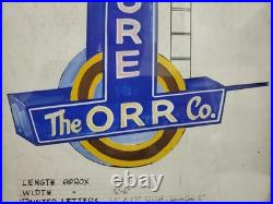 VTG Antique Original Comet Neon Sign Concept Drawing Sketch ORR FURNITURE CO