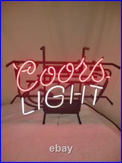 VTG Authentic COORS LIGHT Beer NEON Light Bar Sign USA Union Made Works Great