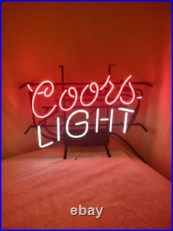 VTG Authentic COORS LIGHT Beer NEON Light Bar Sign USA Union Made Works Great
