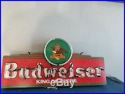 (VTG) budweiser beer neon light up sign eagle 30 bar andheuse busch rare
