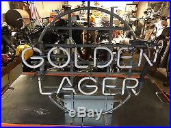 Very Rare Vintage Golden Lager Neon Beer Sign Bar Man Cave