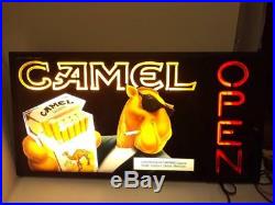 Very Rare Vintage Sealed Neon Camel Cigarette Open Sign NEW Never Used MINT