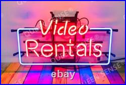 Video Rentals Vintage Disc Store 20 Neon Light Sign Lamp Bar Wall Decor Artwork