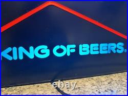 Vintage1985 Budweiser King of Beer Blue Lighted Sign WORKS Faux Neon ManCave Bar Vintage1985 Budweiser King of Beer Blue Lighted Sign WORKS Faux Neon ManCave Bar