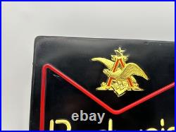 Vintage1985 Budweiser King of Beer Blue Lighted Sign WORKS Faux Neon ManCave Bar