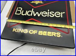 Vintage1985 Budweiser King of Beer Blue Lighted Sign WORKS Faux Neon ManCave Bar
