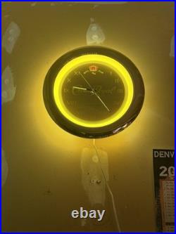 Vintage 16 Crown Royal Wall Clock Neon Lighted Sign Whiskey Whisky Bar