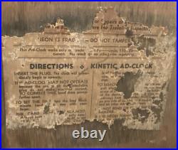 Vintage 1930s Neon Revolving AD Advertising Clock-Electric AD Clock Company-Rare