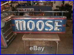 Vintage 1940s 4 Double Sided, Double Bull Nose, Neon Moose Lodge Sign