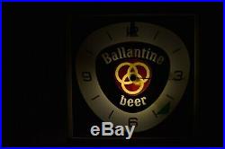 Vintage 1950's 60's Ballantine Beer Lighted Clock Neon Products Sign Advertising