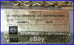 Vintage 1950s Hamm's Beer Advertising Blue Neon Light Bar Back Pub Sign 8 x 24