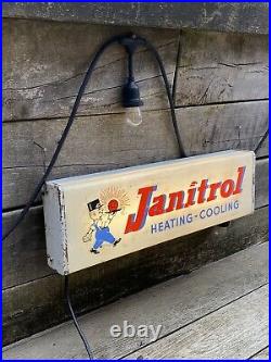 Vintage 1950s Janitrol Illuminated Shop Window Light Sign By Neon Products Inc