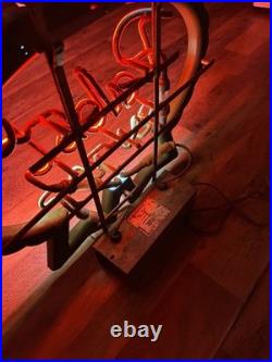 Vintage 1950s Pabst On Tap Blue Ribbon PBR Neon Light Bar Sign Mancave She-Shed