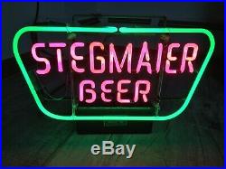 Vintage 1950s Stegmaier Beer Neon Sign Advertising Wilkes-Barre PA Window Hanger