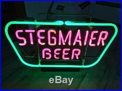 Vintage 1950s Stegmaier Beer Neon Sign Advertising Wilkes-Barre PA Window Hanger