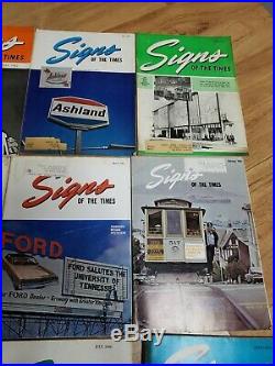 Vintage 1960's Signs Of The Times Magazine Lot Hand Painting Neon Lettering