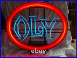 Vintage 1970s OLY Olympia Beer Neon Bar Sign 24 x 21 excellent working