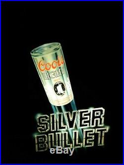 Vintage 1983 Coors Light Beer Silver Bullet Lighted Neo Neon Sign Light Up