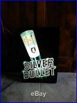 Vintage 1983 Coors Light Beer Silver Bullet Lighted Neo Neon Sign Light Up
