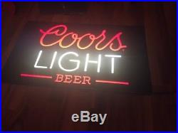 Vintage 1984 COORS LIGHT BEER Neon Plastic Light up Sign