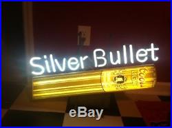 Vintage 1985 Coors Light Beer Silver Bullet Neon Sign For Man Cave Or Bar