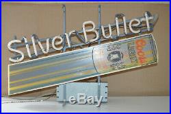 Vintage 1986 Silver Bullet COORS LIGHT Beer Can Bar Pub Man Cave Neon Sign 1980s