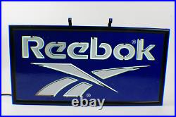 Vintage 1990's Reebok Framed Neon Light Display Retail Sign WORKS