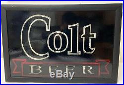 Vintage 1993 COLT BEER Electriglas Neon Bar Sign Light Up Colt 45 Malt Liquor