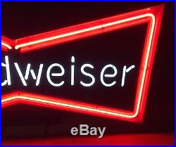 Vintage 1994 BUDWEISER Beer Bow tie Neon Bar Advertising Sign