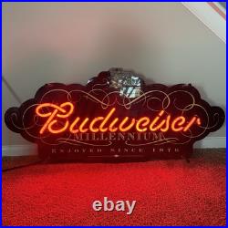 Vintage 1999 Budweiser Millennium Neon Light Up Sign Lightweight