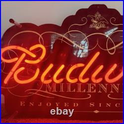 Vintage 1999 Budweiser Millennium Neon Light Up Sign Lightweight