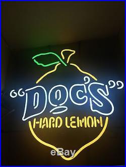 Vintage 2001 New Old Stock Doc's Hard Lemon Neon Sign