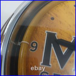 Vintage 2002 Retro Miller Genuine Draft Beer Neon Clock Sign Light Works. HTF